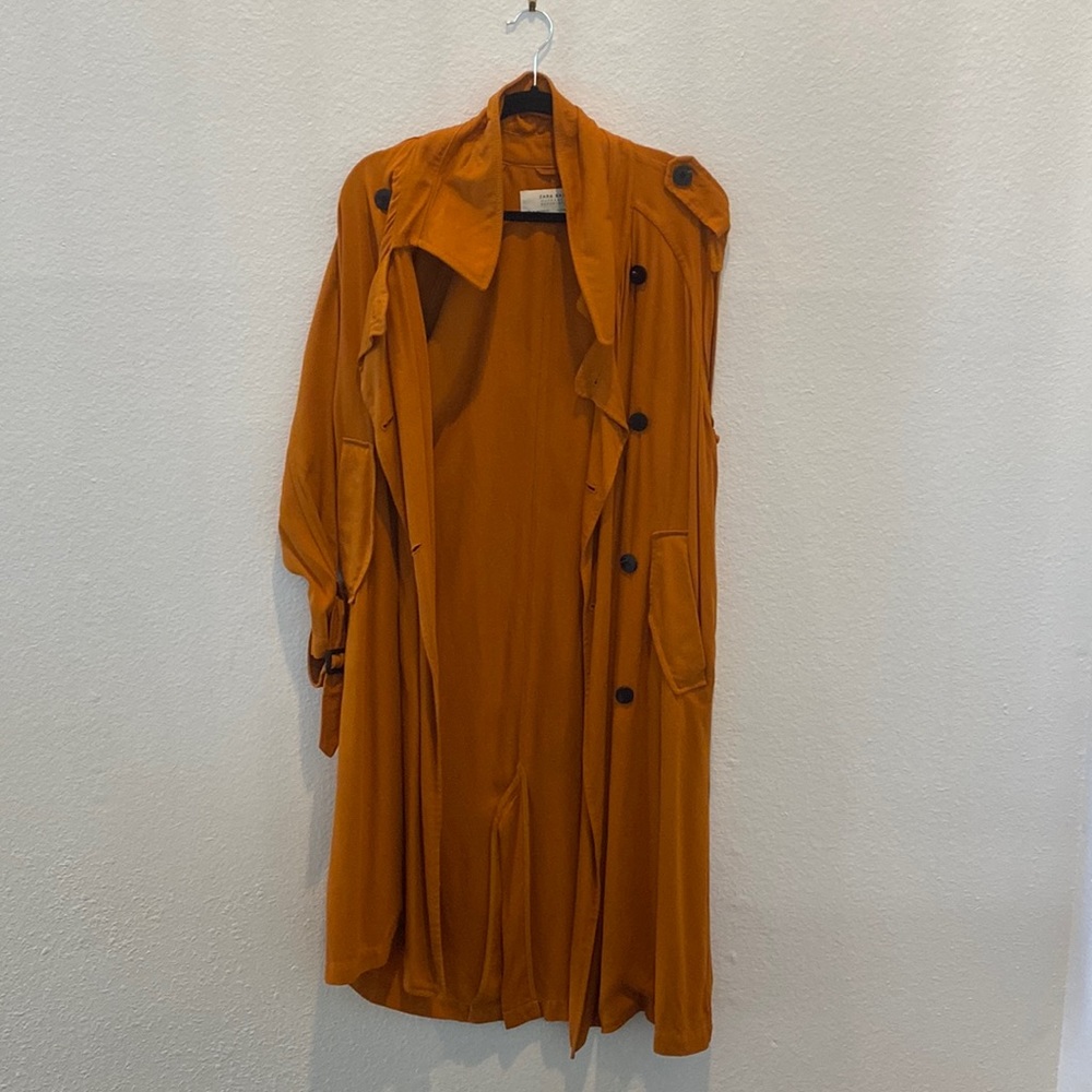 ZARA Long Button Coat | Color Copper Rust | Size XS | Never Worn